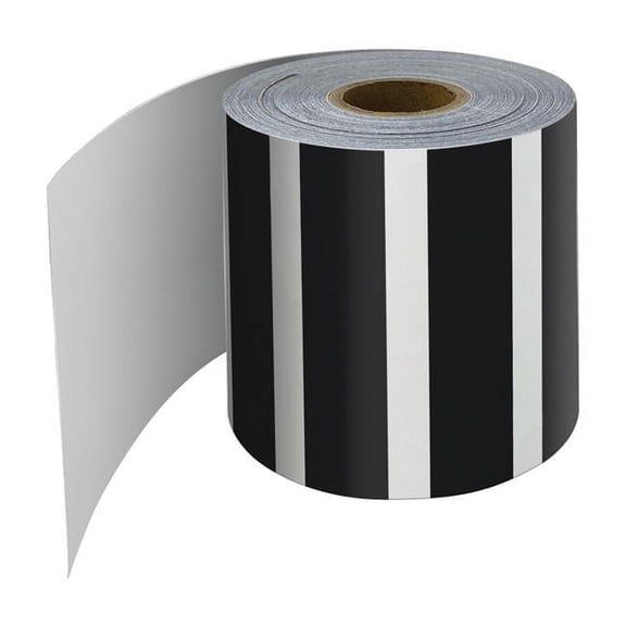 Carson Dellosa Education Black and White Vertical Stripes Rolled Straight Border, 65 Feet Per Roll, Pack of 3
