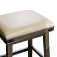 thumbnail image 3 of Xukmct 30" Gray Leather Seat Backless Bar Stool with Footrest, Barstool for Home Bar Dining Room, Gray, 3 of 4