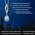 thumbnail image 2 of Gem Stone King 925 Silver and 10K Yellow Gold Sky Blue Topaz and White Lab Grown Diamond Pendant Necklace for Women | 1.35 Cttw | Gemstone November Birthstone | Pear Shape 8X6MM | With 18 inch Chain, 2 of 6