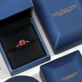 thumbnail image 5 of Gem Stone King 14K White Gold Red Moissanite and Red Created Ruby Engagement Ring for Women | 1.28 Cttw | Round 6.5MM | Gemstone Birthstone | Size 9, 5 of 6