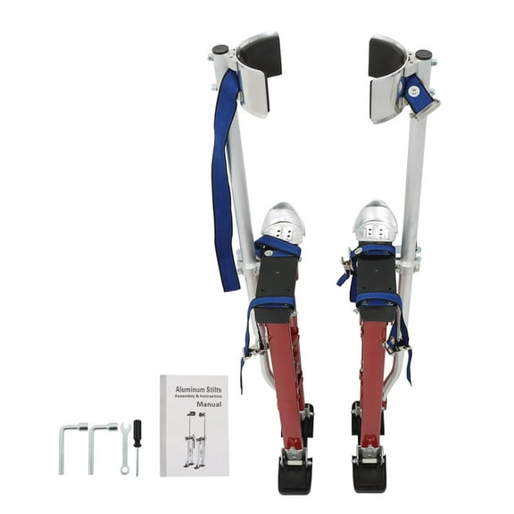 EPOTOOR 24in-40in Drywall Stilts Aluminum Alloy Adjustable Heights Stilts Red for Painting Painter Taping
