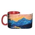thumbnail image 4 of Watercolor Hand Painted Sky Coffee Mug Fun Custom Ceramic Mugs 11oz Red, 4 of 5