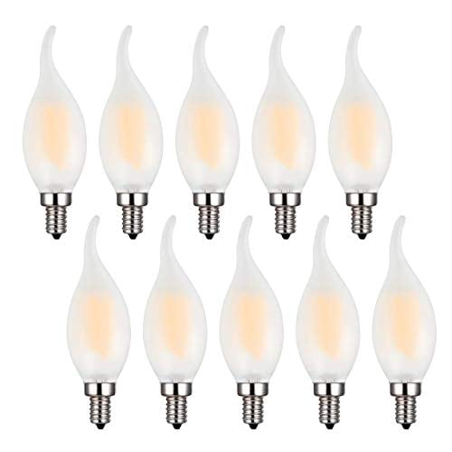E12 Led Bulbs 4w Candelabra Light, Frosted Glass Chandelier Bulbs