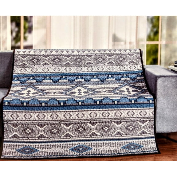 De Leon Collections 62252 60 x 50 in. Southwestern Desert Dream Decorative Quilt Throw Blanket, Multi Color