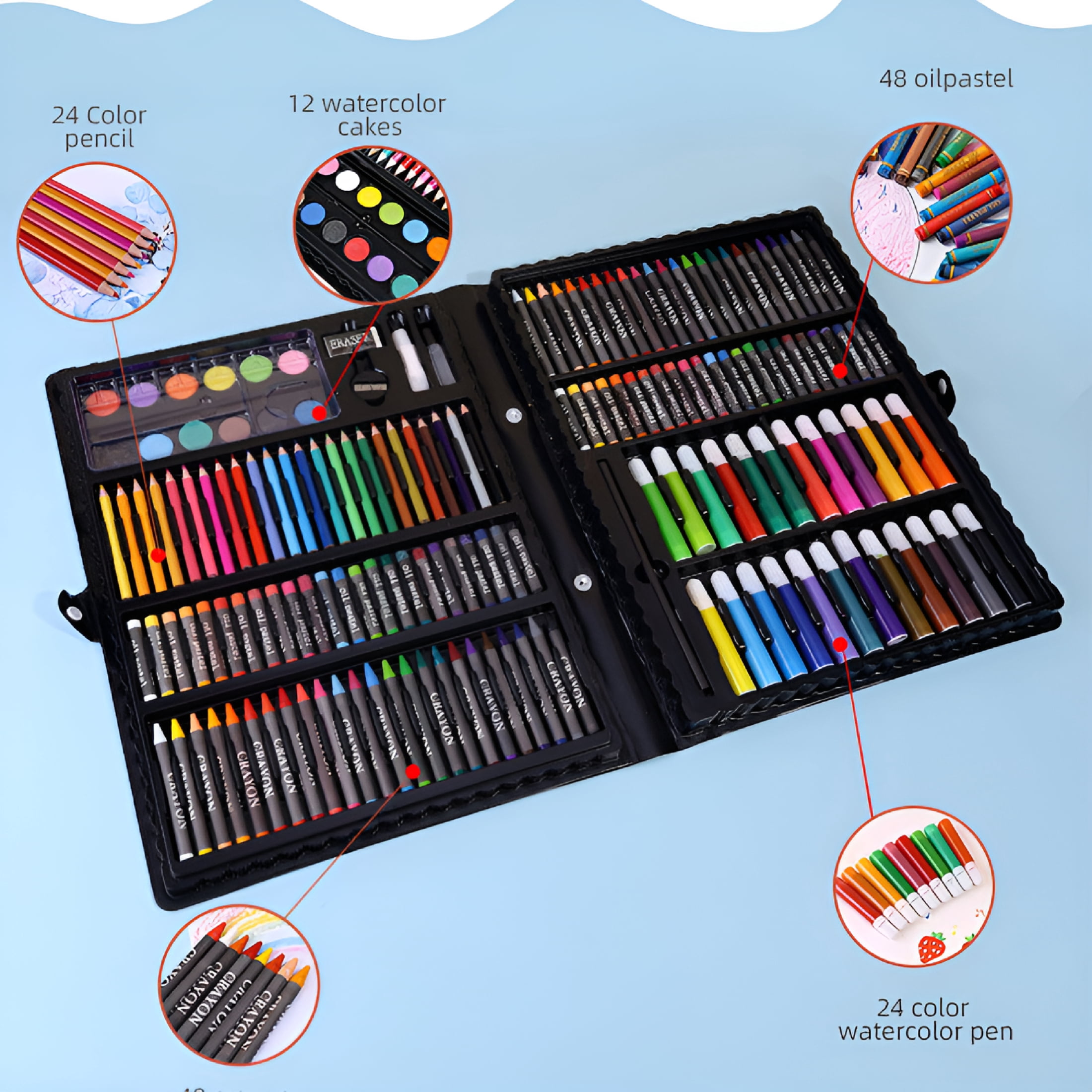 CCOCC 168-Piece Art Pen Set, Art Drawing Kit 168 Pack Art Set Drawing Sets Coloring Art Kits Arts and Crafts for Kids Ages 6-8 9-12 Art for Girls Ages 8-12 Creative 5ml