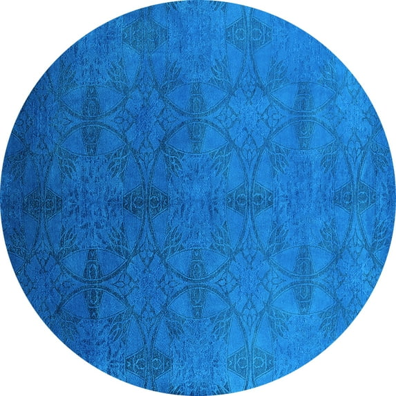 Ahgly Company Indoor Round Persian Light Blue Bohemian Area Rugs, 4' Round