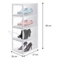 thumbnail image 2 of Set de Zapatera AGBOX 4 Piezas Tapa Blanca y Transparente Organizador de Zapatos, 2 of 4