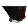 Rubbermaid Commercial Rotomolded Tilt Truck Rectangular Plastic 1200 lb. Capacity Black 1025BLA