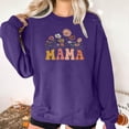 thumbnail image 4 of Culottes pour Femmes Femmes Manches Longues Chandails Maman Col Rond Chandail Ample Léger Blouse Hauts m Violet, 4 of 7