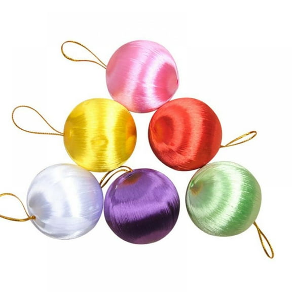 6pcs Satin Balls Christmas Ball Ornaments Multicolored Christmas Tree Hanging Ball Xmas Holiday Party Decorations