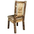 thumbnail image 3 of Glacier Country Collection Side Chair - Buckskin Upholstery, w/ Laser Engraved Elk Design, 3 of 11