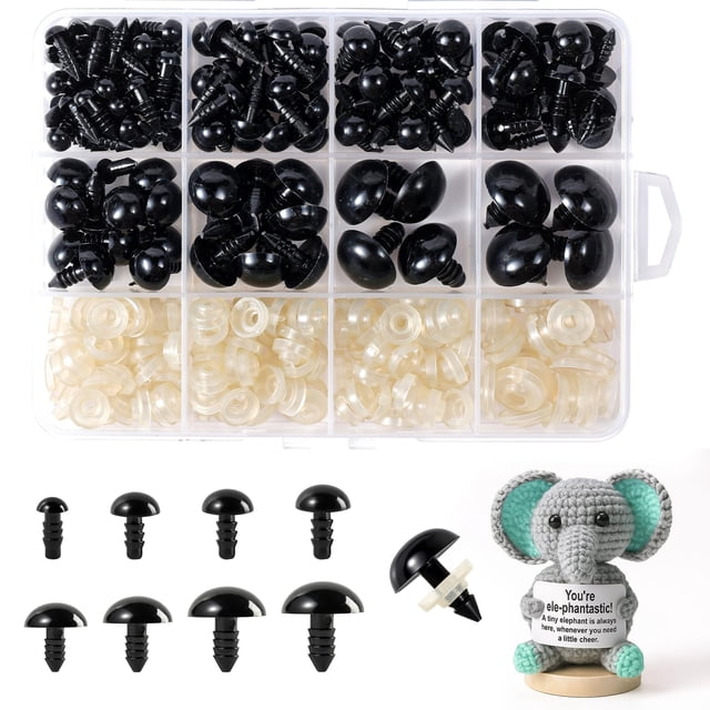 Ojos de seguridad XKDOUS de 6-18 mm, 130 piezas para manualidades DIY