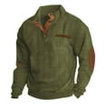 thumbnail image 6 of Gephdiin Long Sleeve Shirts for Men Men's T-Shirts Classic Long Sleeved Collar T Shirt Button Down Shirt Pocket T Shirt Mens Long Sleeve Tee Shirts Graphic Tees Men Corduroy Army Green M, 6 of 9