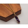 thumbnail image 5 of Natural Handmade Crystal Necklace Silver Tone Agate, Purple Agate,, 5 of 9