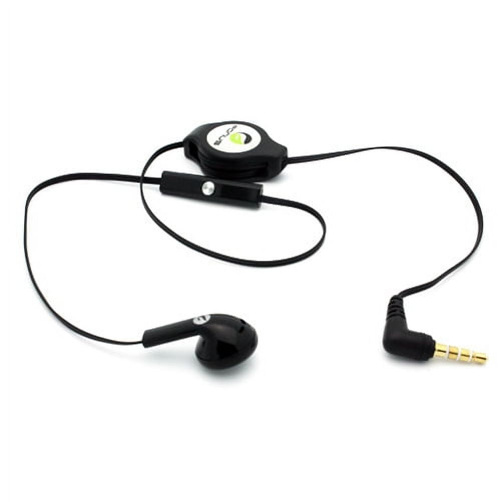 Headphone Retractable Mono Earphone for Motorola Moto G Power 5G (2024) - 3.5mm w Mic Headset Handsfree Earbud Earpiece