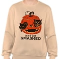 thumbnail image 2 of Pumpkin Cats Lets Get Smashed Sweatshirt Unisex Large Sand, 2 of 5