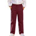 thumbnail image 2 of Nskgu Boys Casual Pants Elastic Waist Straight Leg Pull On Dressy with Side Pockets for Big Kids, 2 of 6