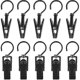 thumbnail image 1 of 20 Pack Hook Accessory Clips - Plastic Hangers with Clamp and Notches Rotating Hooks Clips for Shoes/Boots Black, 1 of 5