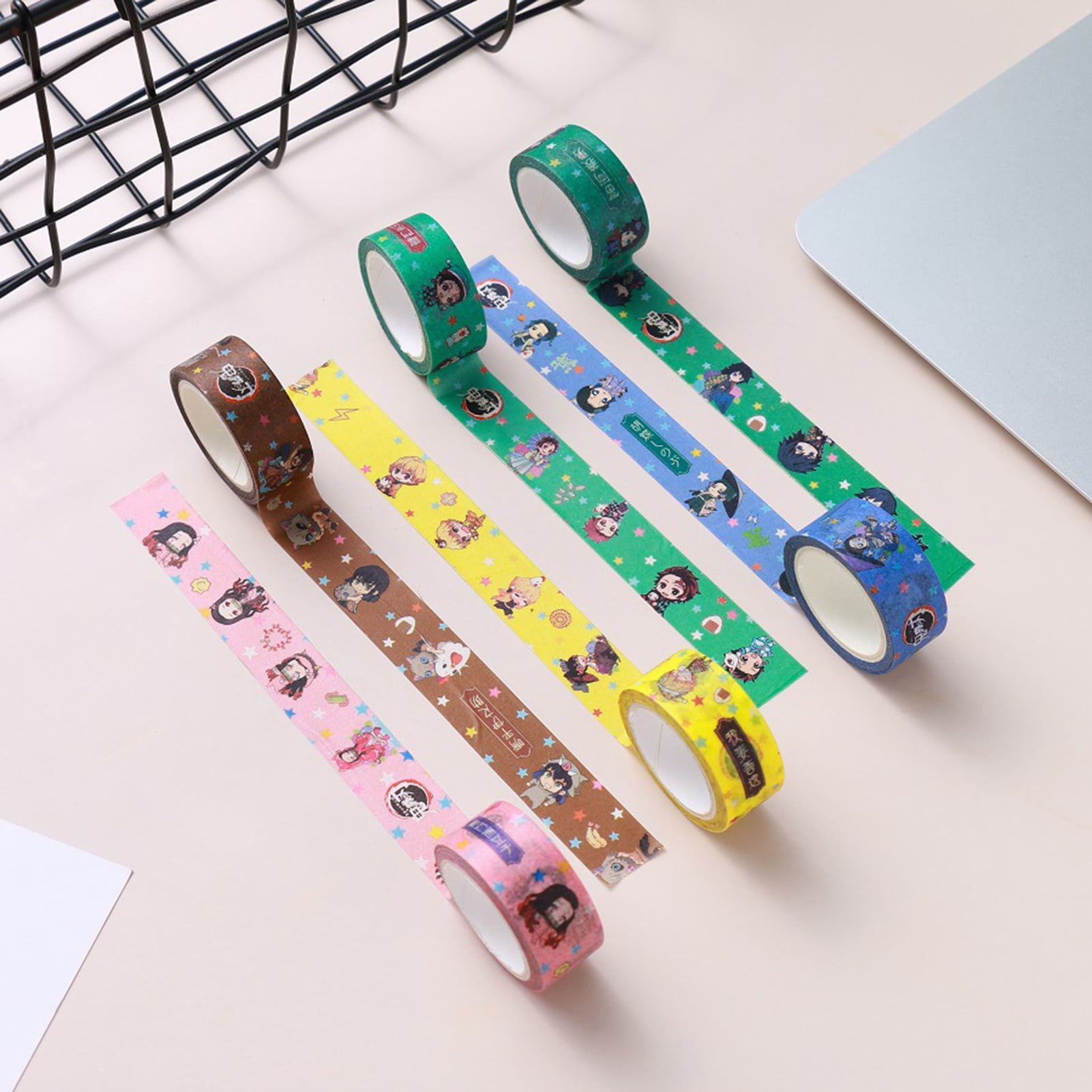 sijiali washi tape anime demon slayer design self adhesive paper cartoon pattern sticker tape for scrapbook walmart com