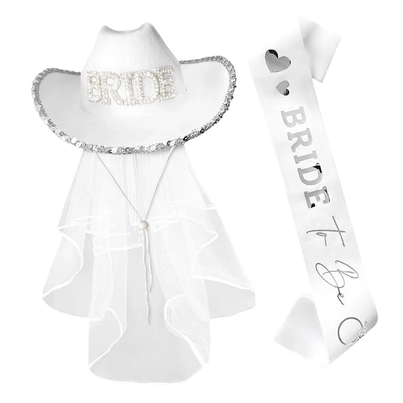 Fabric Bridal Hair Accessories For Bride With Pearls Embellished Tiaras And Matching Sash