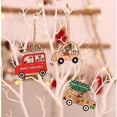 thumbnail image 2 of 9 piezas de adornos navideños, decoraciones para árboles de madera, manualidades colgantes de madera, adornos de muñeco de nieve de Papá Noel, etiquetas de regalo, decoración y kit de colgantes, 2 of 4