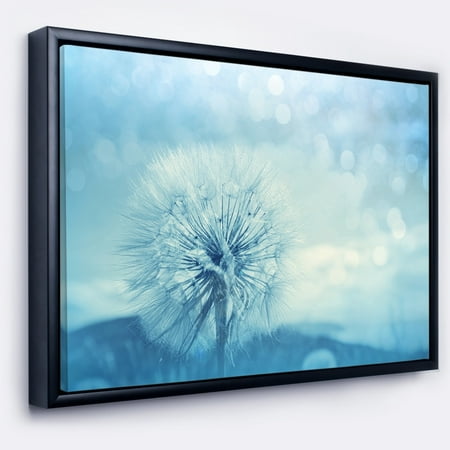 Large Dandelion DESIGN ART Designart 'Close Up White Dandelion with Filter' Large Flower Framed Canvas Wall Art ()