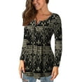 thumbnail image 5 of FOLUNSI Womens Plus Size Long Sleeve Tunic Tops Casual Floral Henley Shirts M-4X, 5 of 8