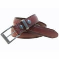 thumbnail image 3 of Mens 1 1/4 Domed Dress Belt Burgundy Latigo Leather Buckle And Loop Set, 3 of 4