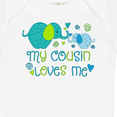 thumbnail image 4 of Inktastic My Cousin Loves Me Cute Elephants Boys or Girls Baby Bodysuit, 4 of 5