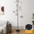 thumbnail image 3 of DRNANLIT 3-Light Industrial Floor Lamp with Clear Glass Shades, Black Standing Floor Lamp with Foot Switch, E26 Base, 67" Tall Floor Lamp for Living Room Bedroom Office, 3 of 7
