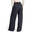 thumbnail image 4 of Women’s Fashion Casual Jogger Pants High Waist Wide Leg Trousers with Elastic Waist and Side Pockets, Perfect for Workout and Streetwear Navy, 4 of 5