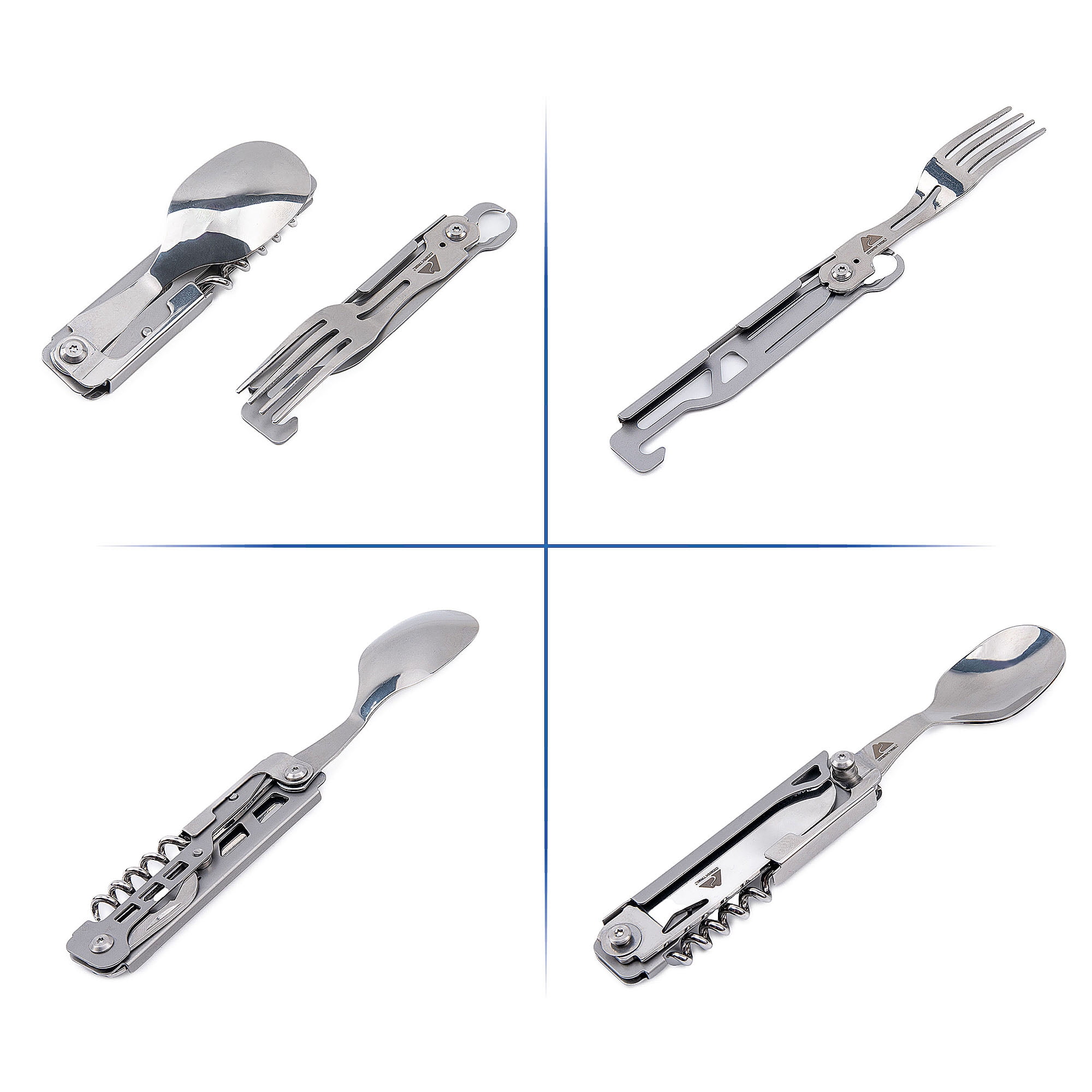 Ozark Trail 2-Piece Stainless Steel Camping Cutlery Set with Carrying Pouch