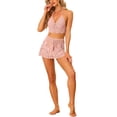 thumbnail image 2 of INSPIRAR CHIC Conjunto de Bikini de 2 Piezas para Mujeres Top Cami Cortado Falda Mini Verano Playa Conjuntos de Crochet de Punto S Rosa, 2 of 6