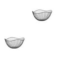 thumbnail image 3 of Transemion Wide Application Metal Fruit Basket Modern Style Multifunctional Sturdy And Durable Metal Fruit Bowl black Straight large 2Set, 3 of 6
