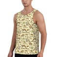 thumbnail image 2 of Fotbe Cartoon Dinosaurs Pattern Men's Quick Dry Workout Tank Top Gym Muscle Tee Fitness Bodybuilding Sleeveless T Shirt Breathable Workout Shirt-Small, 2 of 9