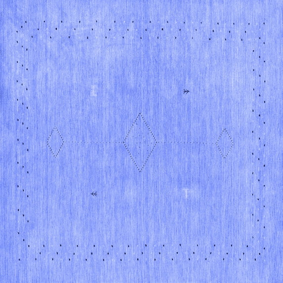Ahgly Company Machine Washable Indoor Square Abstract Blue Contemporary Area Rugs, 8' Square