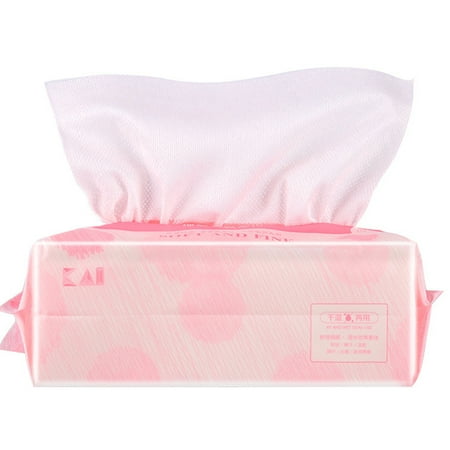 

NICEXMAS 1 Pack of 100pcs Disposable Washcloth Cotton Facial Cleansing Towels Mesh Grain Wet and Dry Use Cleaning Towel (Red)