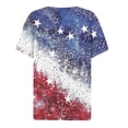 thumbnail image 4 of Womens American Flag Shirts July 4th 3/4 Sleeve Tunic Tops Notch Neck USA Flag Graphic Tees Shirt Loose Pullover Blouses Celebration Tops, 4 of 5