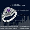 thumbnail image 2 of Gem Stone King 925 Sterling Silver Purple Amethyst Ring for Women | 1.16 Cttw | Round Cut 4.5MM | Gemstone Birthstone | Available in Size 5, 6, 7, 8, 9), 2 of 3