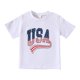 thumbnail image 1 of Gibobby Playera Térmica Ligera Camiseta de manga corta para el día de la independencia de verano para niños pequeños, bebés, niñas, niños, 4 de julio(Blanco, 12-24 Meses), 1 of 5