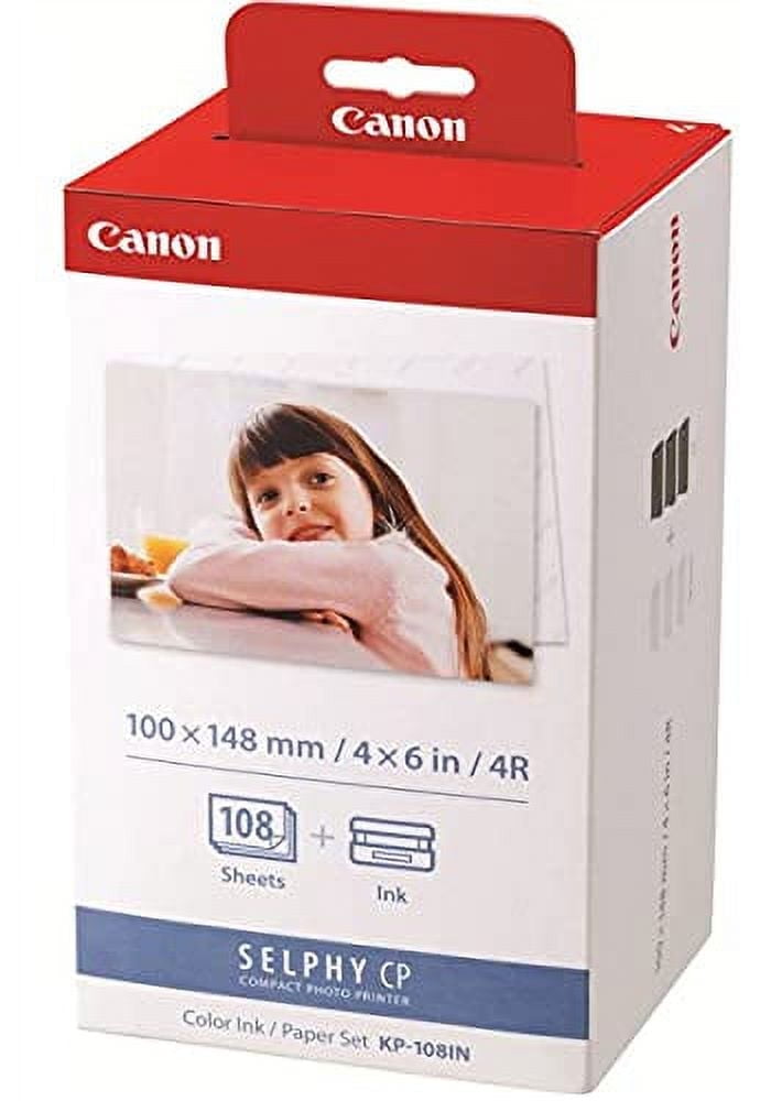 Canon KP-108IN Ink Paper Set - 324 Prints, 4x6 Glossy Paper