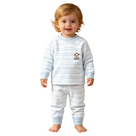 WNVMWI Fall Baby Clothes for Girls 2 Piece Outfit Toddlers Thermal Underwear Set Long Sleeve Top And Pants Sets 150 Blue