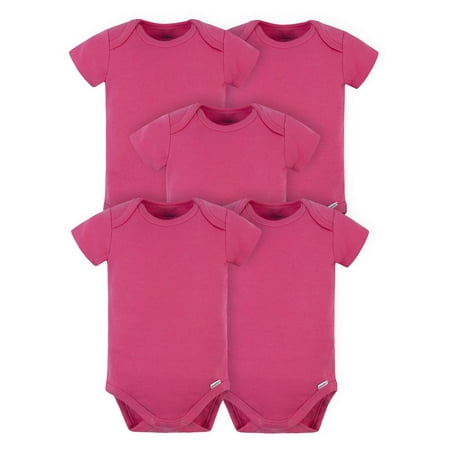 

Gerber Baby Boy or Girl Gender Neutral Onesies Brand Premium Cotton Interlock Bodysuits 5-Pack
