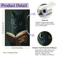 thumbnail image 4 of Eastern Print Black Cat Reading Poster - Whimsical Wall Art Print for Book and Pet Lovers, Size 12x18 UNFRAMED, 4 of 5