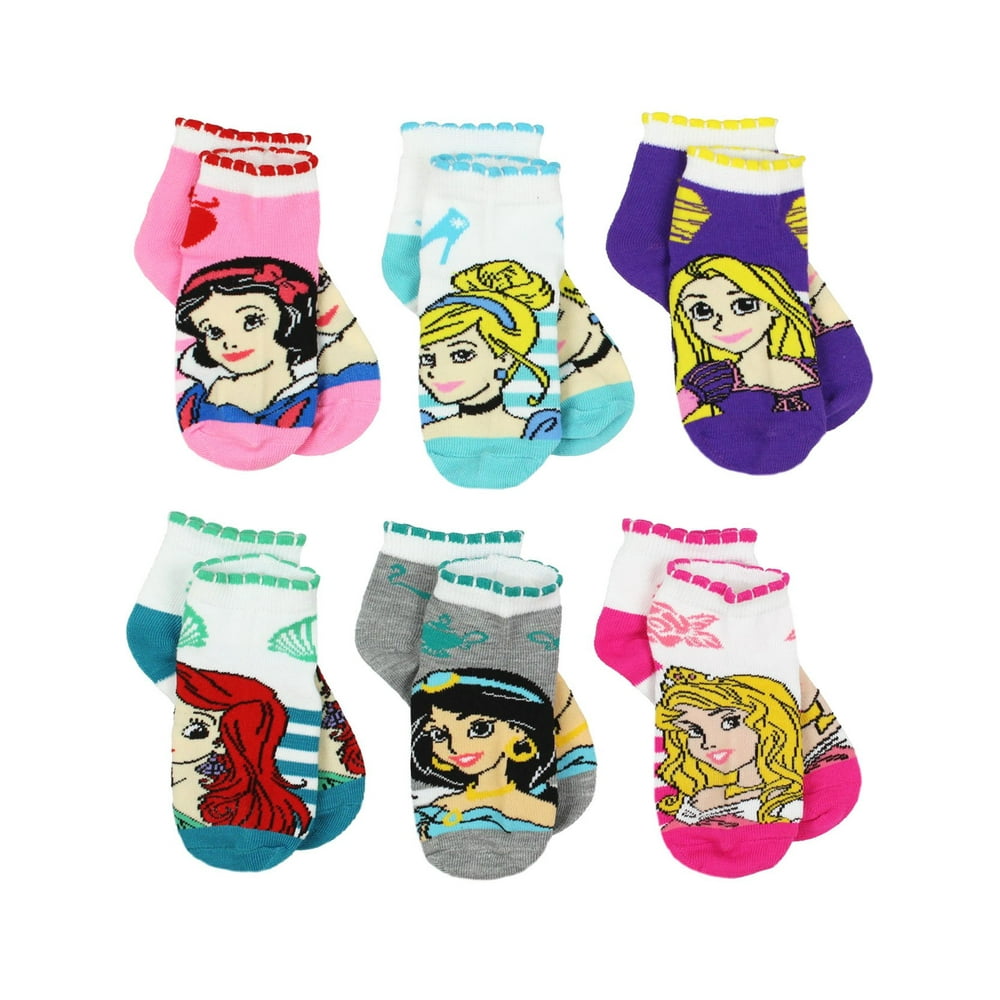 Disney Disney Princess Girls 6 pack Socks (Toddler/Little Kid/Big Kid