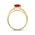 thumbnail image 3 of Mia Diamonds 10kt Yellow Gold Womens Heart Lab-Created Ruby Solitaire Diamond-accent Bypass Ring 1 Cttw, 3 of 4