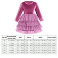thumbnail image 7 of FYMNSI Velvet Christmas Dress for Girls Toddler Fall Winter Layered Tiered Tulle Dresses Vintage Party Midi Gown 7-8 Years Light Purple, 7 of 7