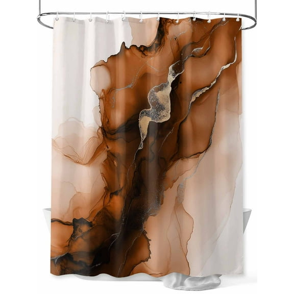 Fsddascl Blue Marble Shower Curtain Set - Standard 72" x 72" Bathtub Curtain with 12 Hooks, Modern Ombre Abstract Ink Painting Art Waterproof Fabric Stall Shower Curtains for Bathroom/Bathtub