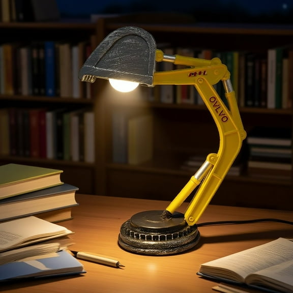 Digger Desk Lamp Unique Table Lamp, Industrial Style Excavator Modelling With Playful Design, Usb Powered Led Night Light For Kids Sleep Accompany Bedroom Office Desktop Decor