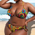 thumbnail image 4 of 1 Set Bathing Suit Super Soft Fade-Resistant Nylon 3-Pieces Bikini Set Large Size Cover Up Swimsuit for Beach, 4 of 8